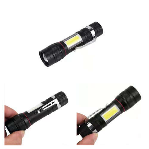 USB Rechargeable MINI Torch Multifunction Flashlight COB+XPE LED