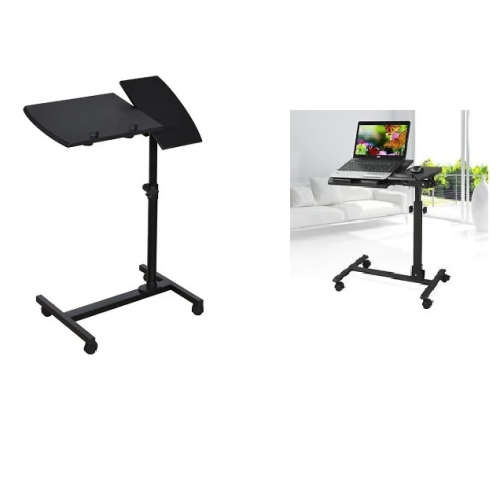Laptop Rolling Cart Table Height Adjustable Notebook Laptop Stand Desk