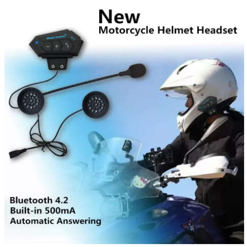 Motorcycle Helmet Headset Bluetooth Intercom Hands-free Microphone Earphone