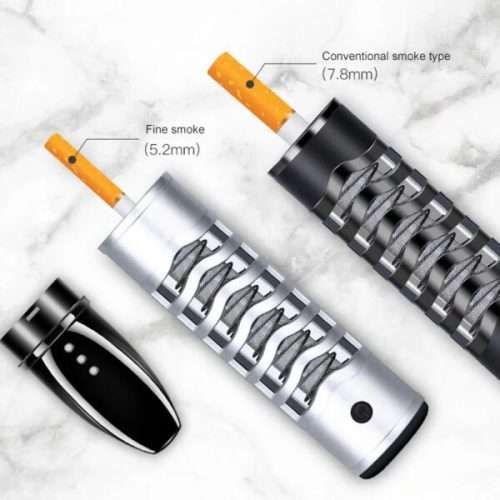 1pc Cigarette Electric Lighter Smoke Cover Holder USB Windproof Smoking Accessory