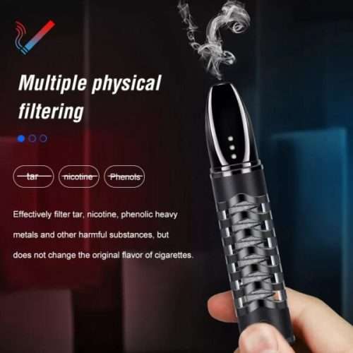 1pc Cigarette Electric Lighter Smoke Cover Holder USB Windproof Smoking Accessory