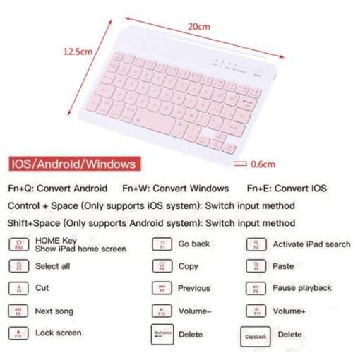 Mini Bluetooth Wireless Keyboard and Mouse Set For Tablets, IOS and Android