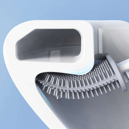 Bathroom Cleaning Soft Silicone Flat Head Wall-mounted Quick Drying Toilet Brush