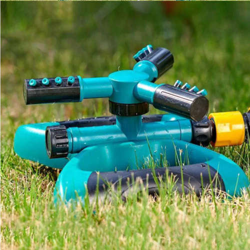Automatic 3 Arms Nozzle Water Sprinkler 360 Degree Rotating Garden Lawn Irrigation Tool