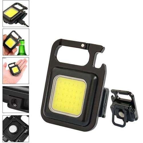 Mini Flashlight Keychain LED Light Pocket LED Work Light USB Charge Small Light Corkscrew