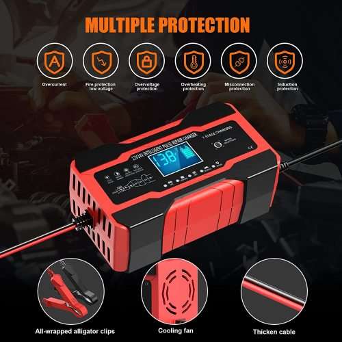 10A Battery Charger Automotive 24V and 12V Car Battery Charger Battery Maintainer