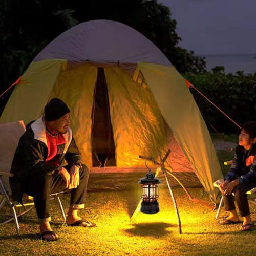 Retro LED Camping Lantern, USB Rechargeable Camping Lamp, Vintage Camping Lights
