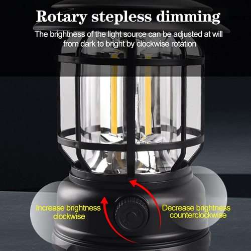 Retro LED Camping Lantern, USB Rechargeable Camping Lamp, Vintage Camping Lights