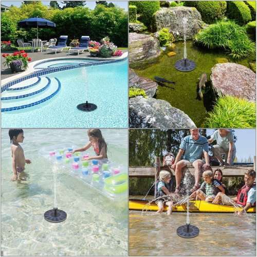 1.4W Solar Powered Bird Bath Fountain Pump Solar Panel Kit Water Pump Outdoor Watering Submersible