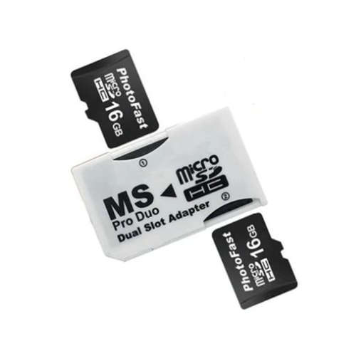 Dual Slot Card Adapter Micro SD to MS PRO Duo