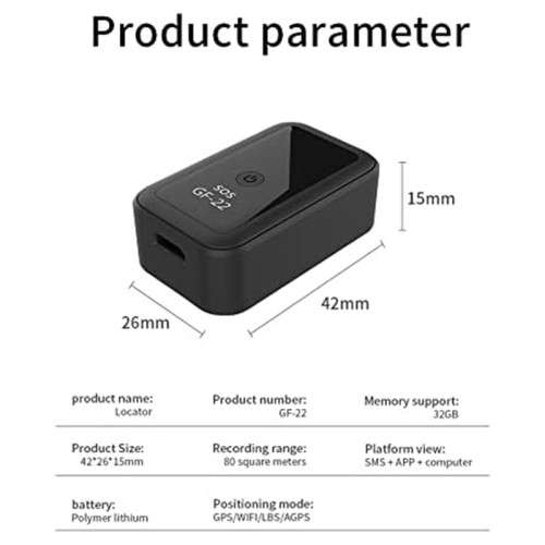 GF22 Magnetic Mini Car Tracker GPS Locator Real Time