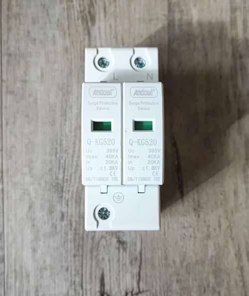 SPD surge protector 40KA 2 POLE [ Model : Q-KG520 ]  DIN Rail 1.8KV Surge Protector