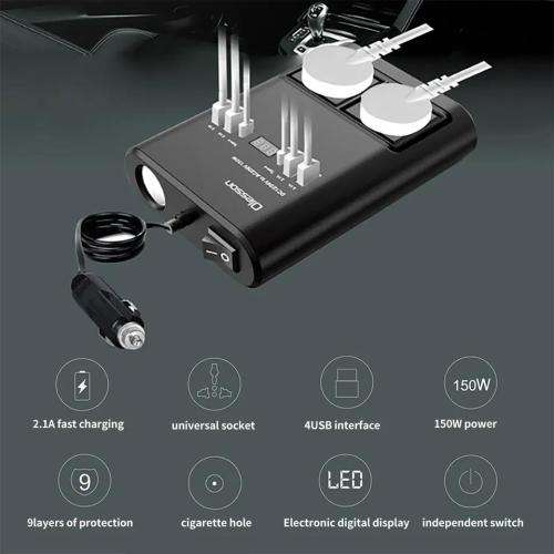 Multifunctional Travel Global Universal 150W Car Inverter Socket Plug Converter
