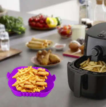Silicone Air Fryer Mat Reusable Fryer Basket For Kitchen Oven Cooker