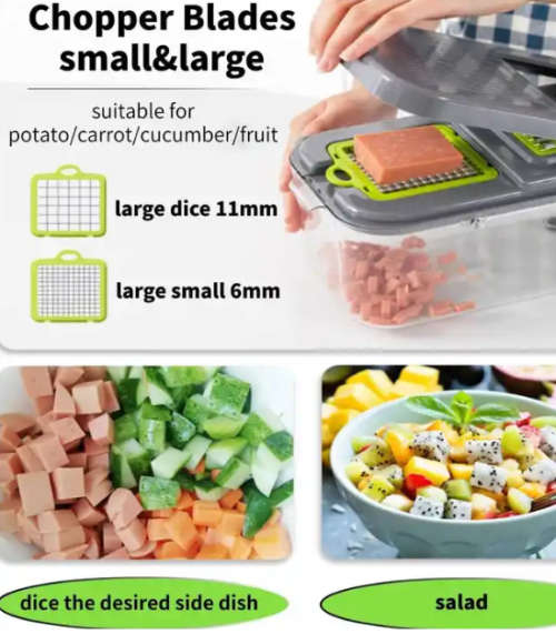 22 in 1 Portable Vegetable Slicer with 13 Stainless Steel Blades and Peeler