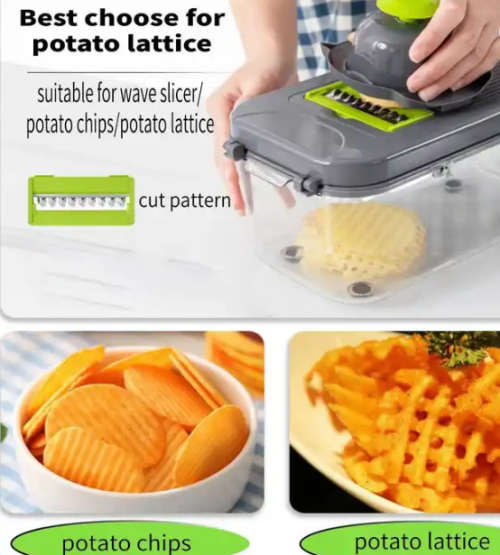 22 in 1 Portable Vegetable Slicer with 13 Stainless Steel Blades and Peeler