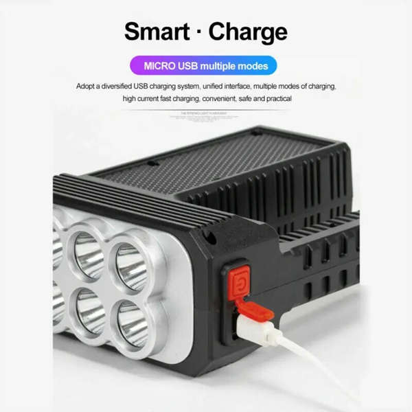 8 LED Solar Rechargeable Flashlights Multifunction LED Torch Portable Flashlight