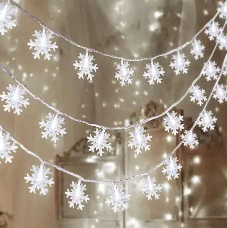 5M White Snowflake Fairy String Light Strip