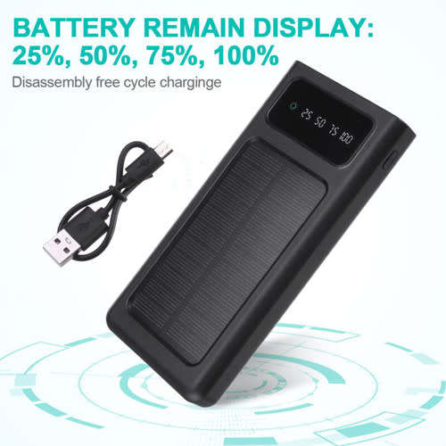 Solar Power Bank Dual USB Portable Fast Charging Backup Charger
