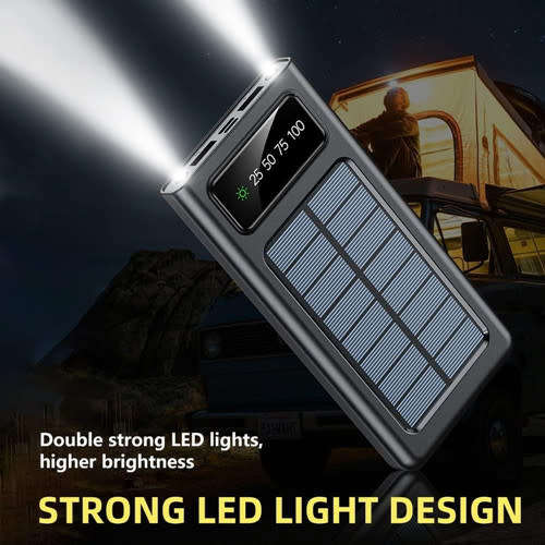 Solar Power Bank Dual USB Portable Fast Charging Backup Charger