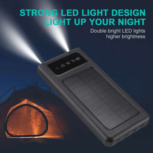 Solar Power Bank Dual USB Portable Fast Charging Backup Charger