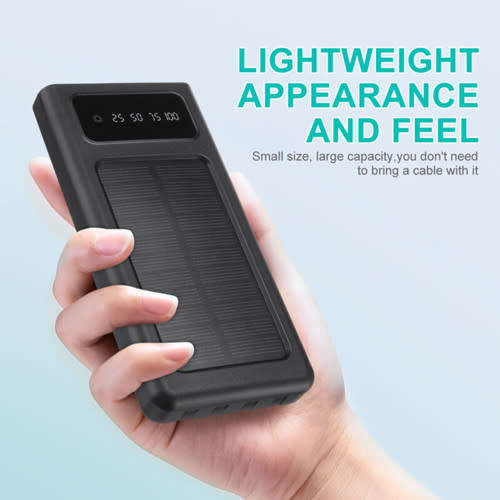 Solar Power Bank Dual USB Portable Fast Charging Backup Charger