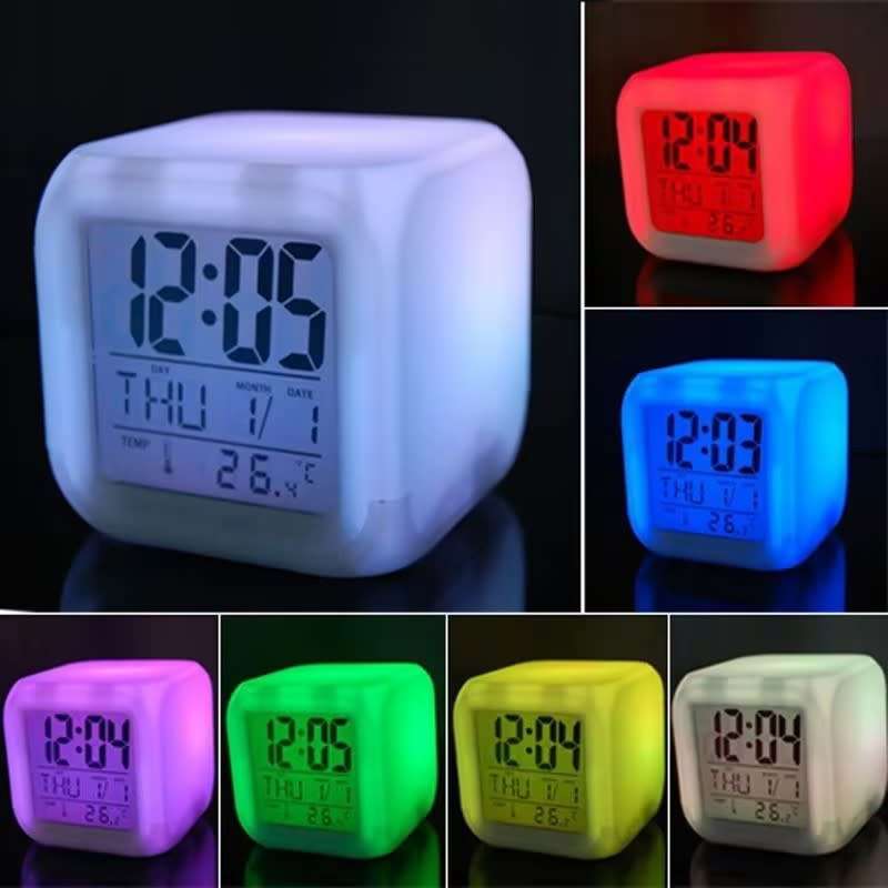 Luminous Alarm Clock Colorful LED Alarm Clock