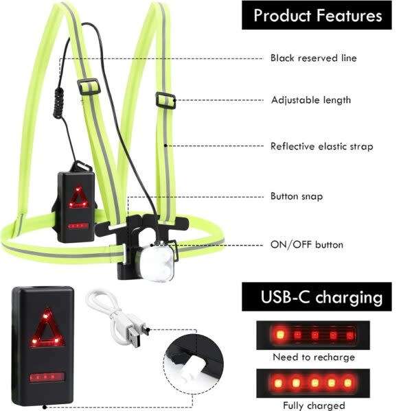 Rechargeable LED Running Chest Strap Light