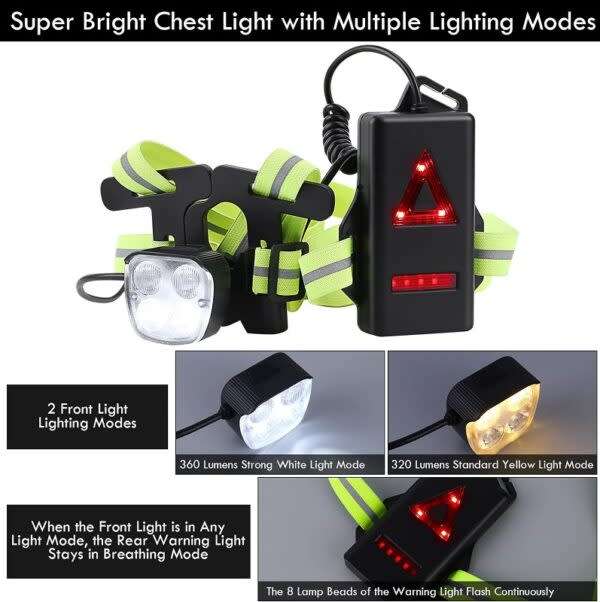 Rechargeable LED Running Chest Strap Light