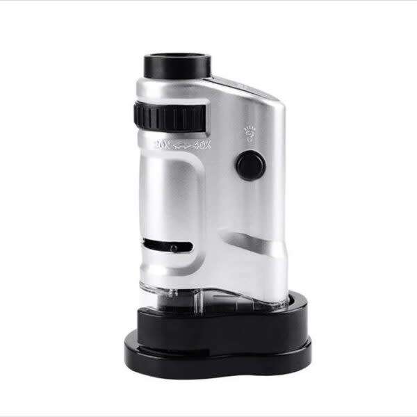 Magnifier Pocket Microscope Monocular Zoom HD Tickets LED Lighted Handheld
