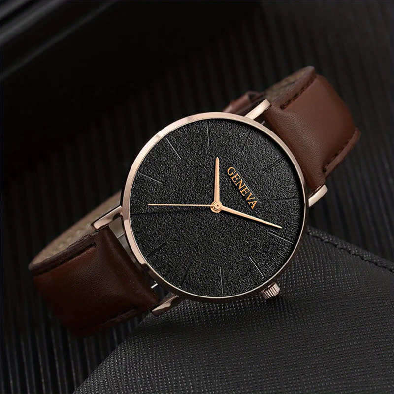 1 Piece Casual Business Men`s Quartz Watch And 3 Pieces Bracelet