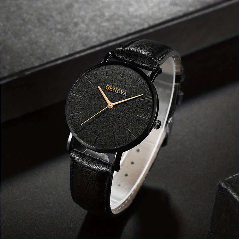 1 Piece Casual Business Men`s Quartz Watch And 3 Pieces Bracelet