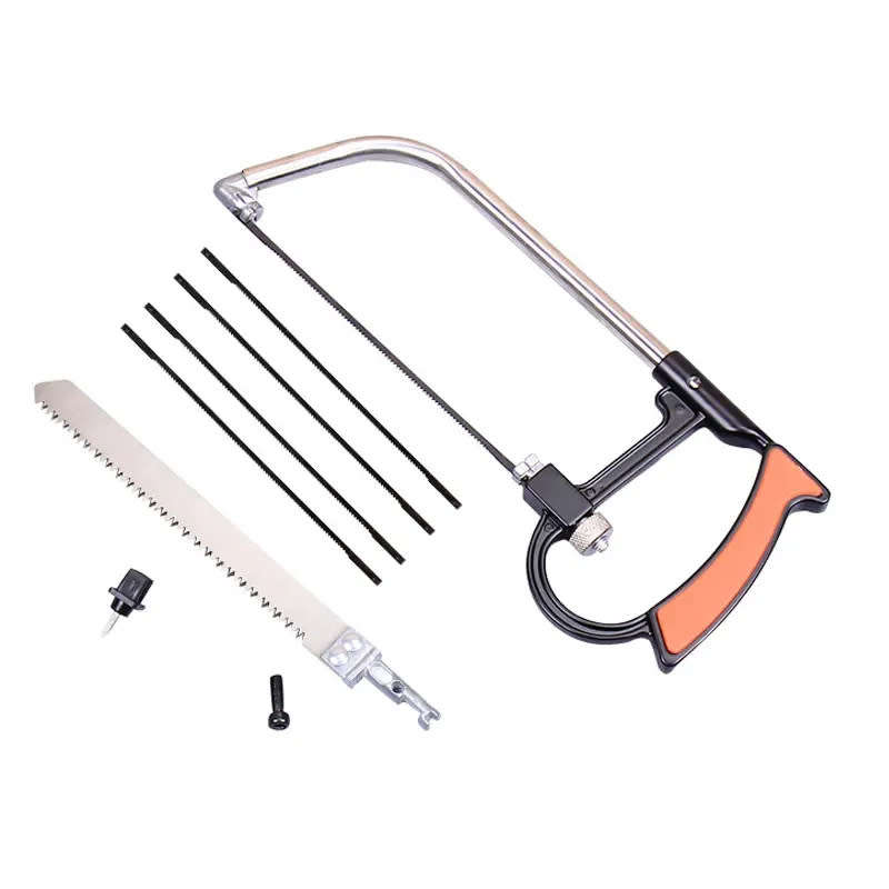 7 In 1 Saw Multi-Function Manual Diy Hacksaw Metal Wood Glass Saw Kit 6 Blades Woodworking Metalwork