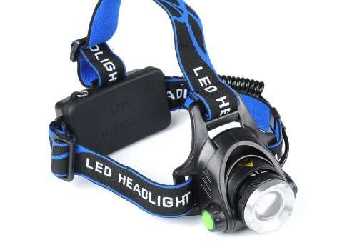 CREE T6 HEAD LAMP - 1200 LUMEN, 3 LIGHT SETTINGS, ADJUSTABLE HEAD STRAP, WEATHERPROOF - LT294