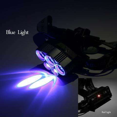 CREE LED HEADLIGHT - 5 LED, 2X 18650 BATTERY, 5 LIGHT MODES, 2X BLUE-RAY LED, ALUMINUM ALLOY, ADJUST