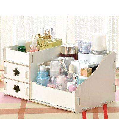 DIY COSMETIC WOODEN MAKE-UP ORGANISER - WHITE
