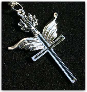 BEAUTIFUL WING & CROSS NECKLACE