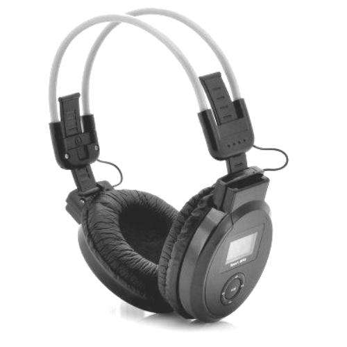 FOLDING HEADPHONE - MP3 PLAYER, FM RADIO, MICRO SD + SD CARD SLOTS - N35