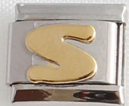 ITALIAN CHARM - GOLD PLATED LETTER S