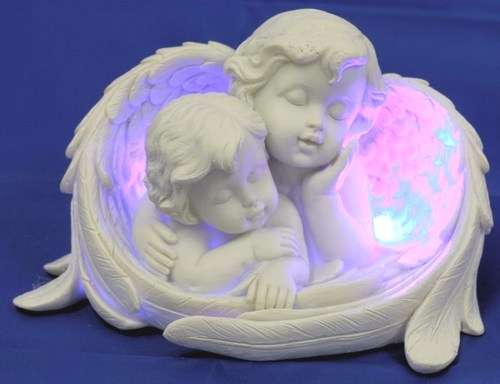 PORCELAIN ORNAMENT - DOUBLE ANGEL LED