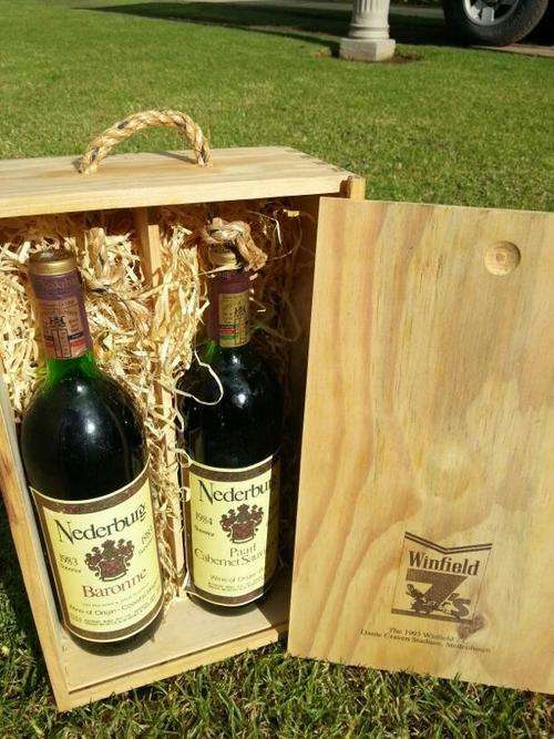 1983 / 1984 Nederburg Barrone / Paarl C. Sauv. 1993 Winfield 7'S limited edition package (boxed)
