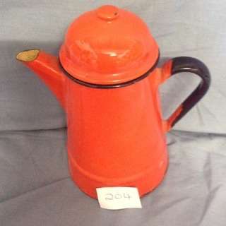 No 203.  Orange  enamel coffee pot