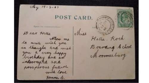 1907 - Morreesburg - Cape of Good Hope ½d - Gordon Rock, Paarl -  Postcard