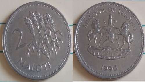 1996 - Lesotho - 2 Maloti - Maise Plants - Demonetised No -Nickel Clad Steel