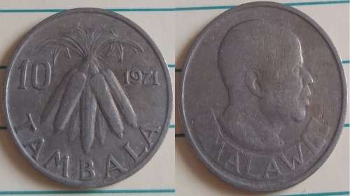 1971 - Malawi - 10 Tambala - Dr. Hastings Kamuzu Banda - Demonetised No -Copper-Nickel