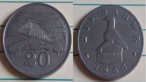 1983 - Zimbabwe - 20 - Birchenough Bridge - Demonetised Yes -Copper-Nickel