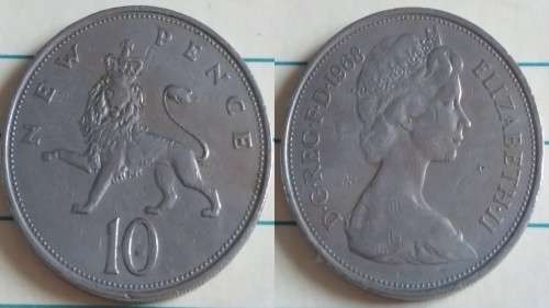 1968 - UK - 10 New Pence - ER II - Demonetised Jun 1993 -Copper-Nickel