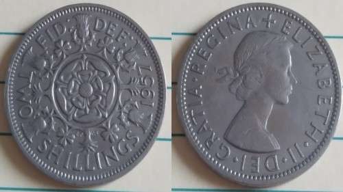 1957 - UK - Two Shillings - ER II - Demonetised Jun 1993 -Copper-Nickel