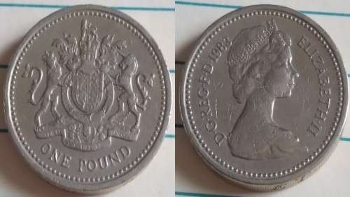 1983 - UK - One Pound - ER II - Edge  Incuse lettering - Demonetised Oct 2017 -Nickel-Brass
