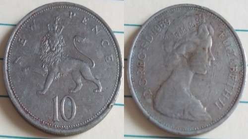 1969 - UK - 10 New Pence - ER II - Demonetised Jun 1993 -Copper-Nickel